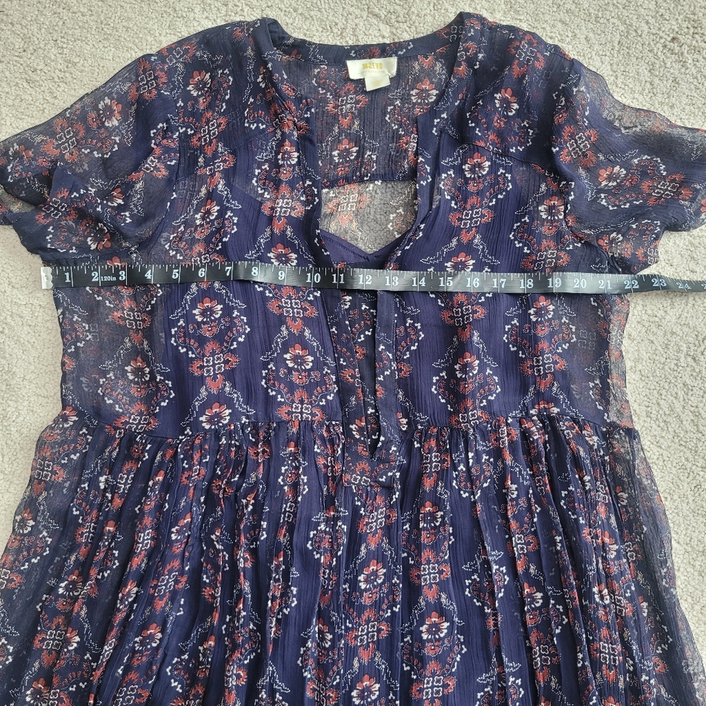 Maeve by Anthropologie Adrian Sheer Boho Tunic Dress Size L - Picture 6 of 11